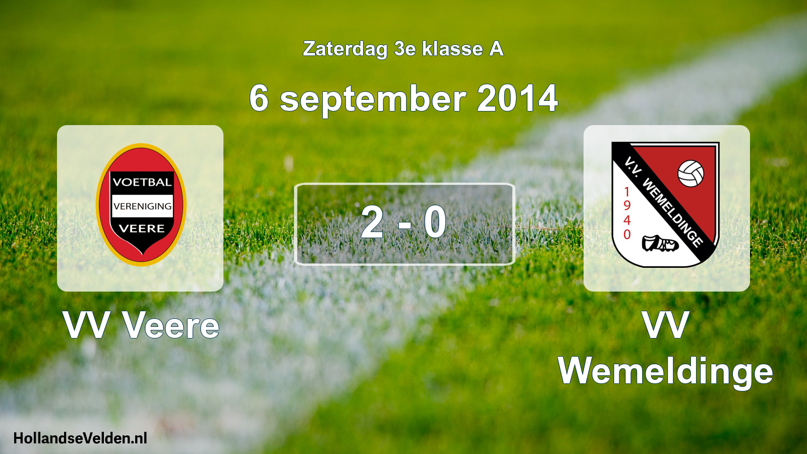 Total number of matches played: VV Veere - VV Wemeldinge 2 - 0 (6 September 2014)