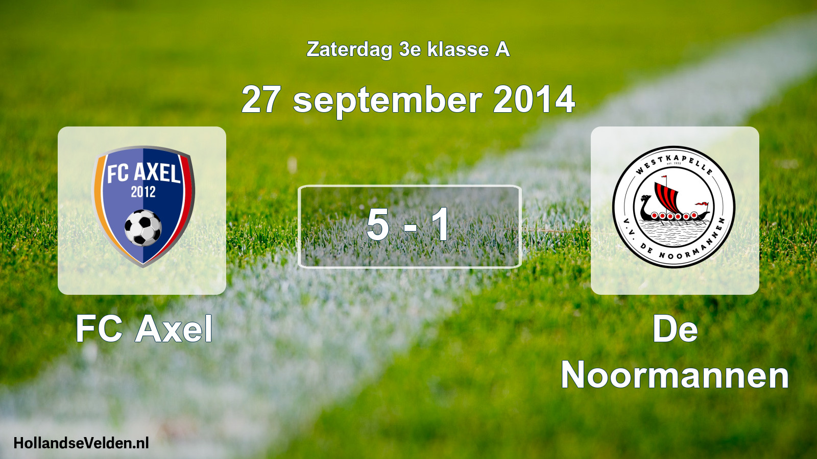 Total number of matches played: FC Axel - De Noormannen 5 - 1 (27 September 2014)