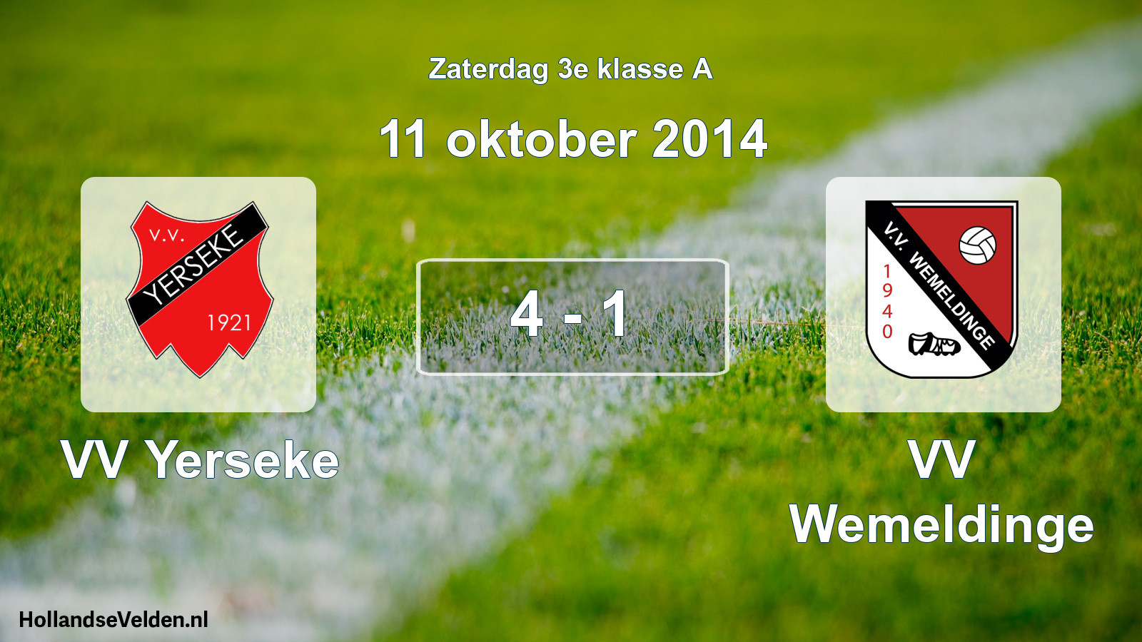 Total number of matches played: VV Yerseke - VV Wemeldinge 4 - 1 (11 October 2014)