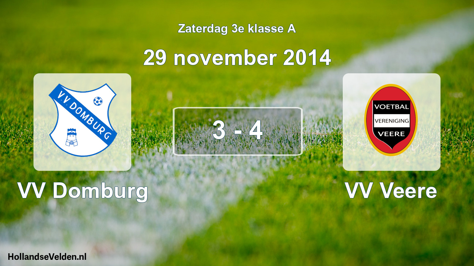 Total number of matches played: VV Domburg - VV Veere 3 - 4 (29 November 2014)