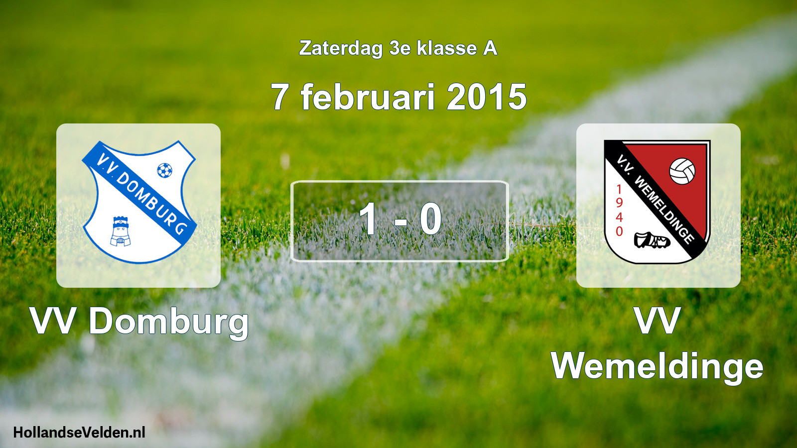 Total number of matches played: VV Domburg - VV Wemeldinge 1 - 0 (7 February 2015)