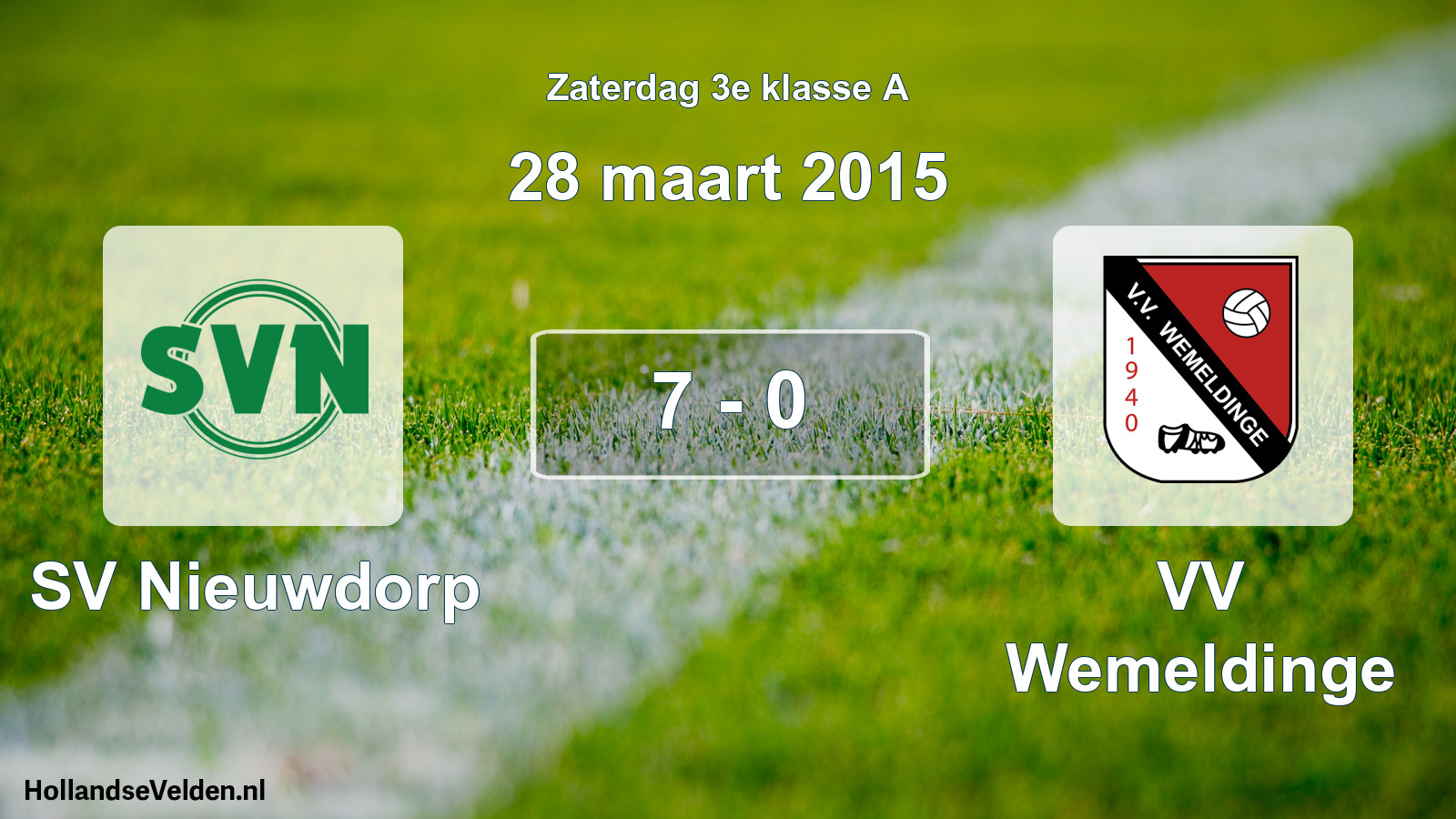 Total number of matches played: SV Nieuwdorp - VV Wemeldinge 7 - 0 (28 March 2015)