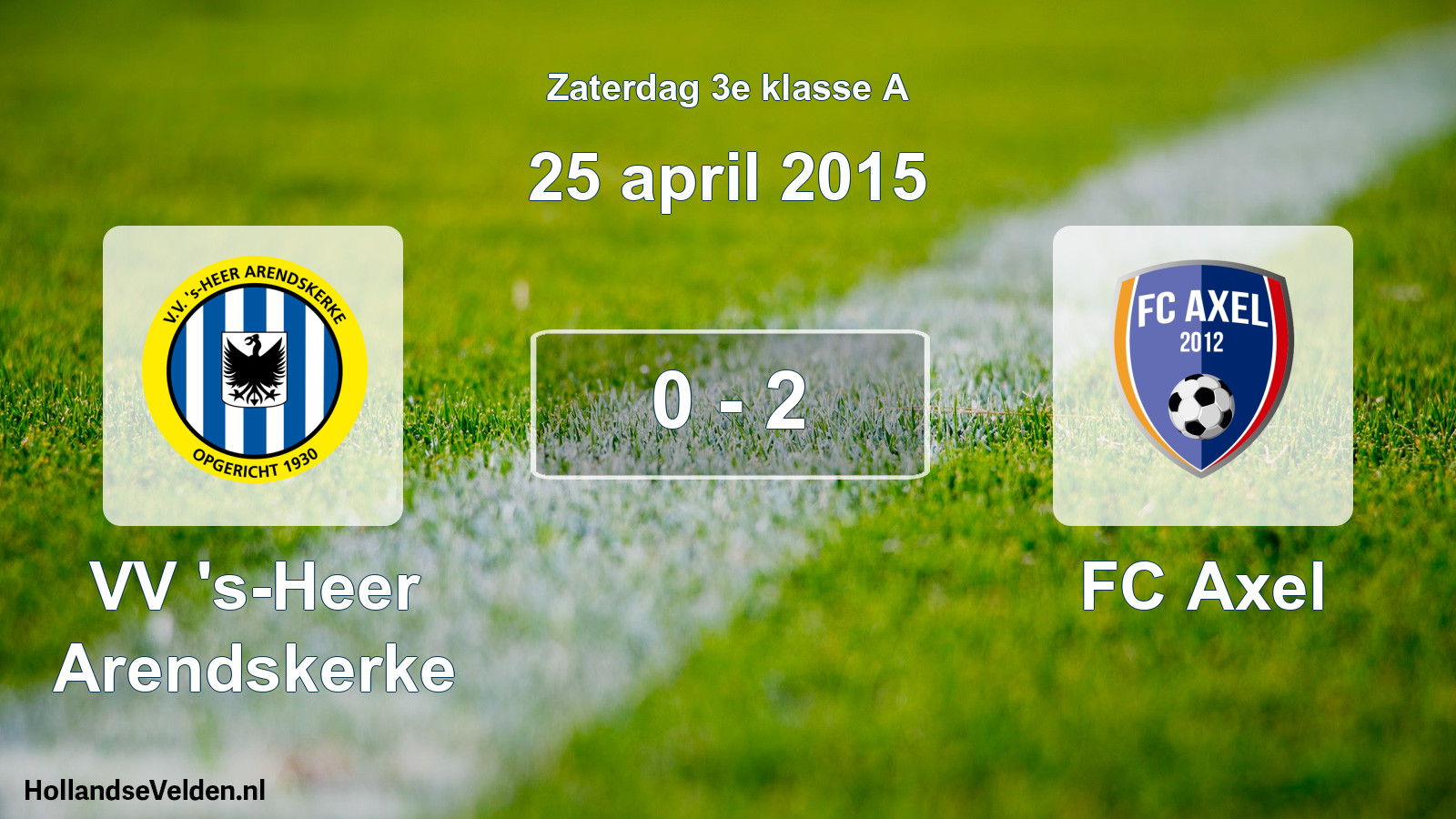 Total number of matches played: VV 's-Heer Arendskerke - FC Axel 0 - 2 (25 April 2015)