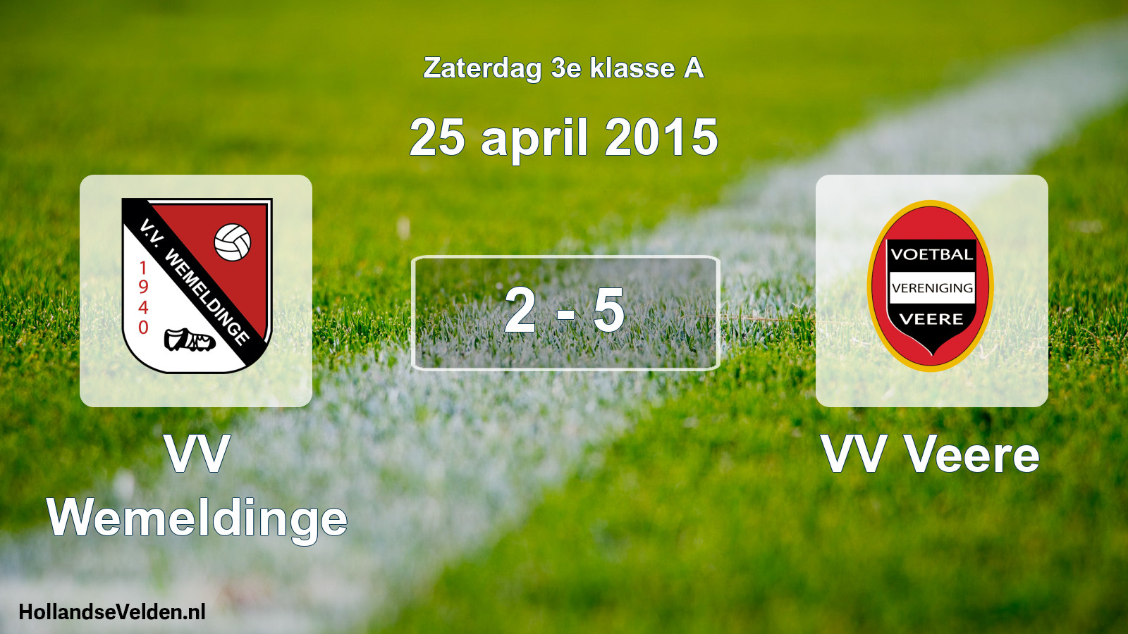 Total number of matches played: VV Wemeldinge - VV Veere 2 - 5 (25 April 2015)