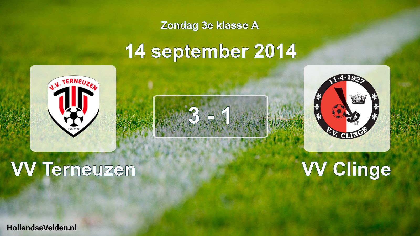 Total number of matches played: VV Terneuzen - VV Clinge 3 - 1 (14 September 2014)