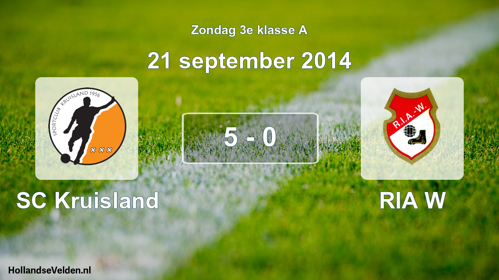 Total number of matches played: SC Kruisland - RIA W 5 - 0 (21 September 2014)