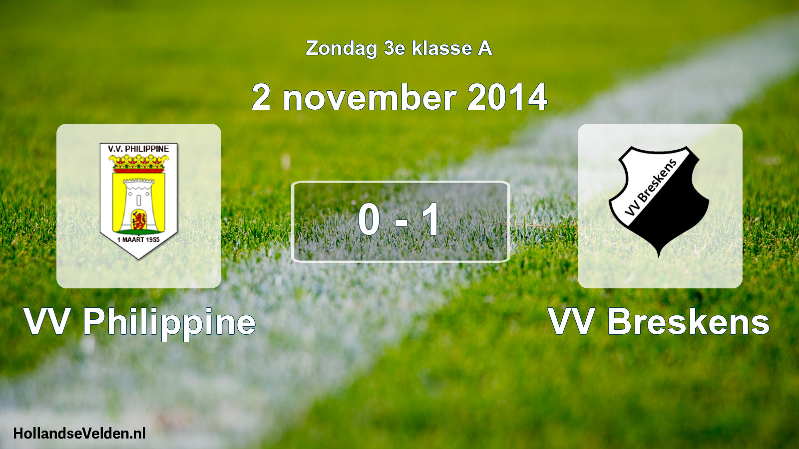 Total number of matches played: VV Philippine - VV Breskens 0 - 1 (2 November 2014)