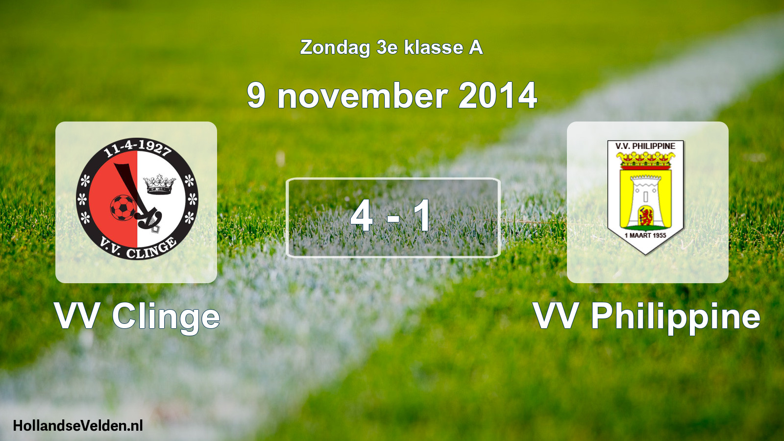 Total number of matches played: VV Clinge - VV Philippine 4 - 1 (9 November 2014)
