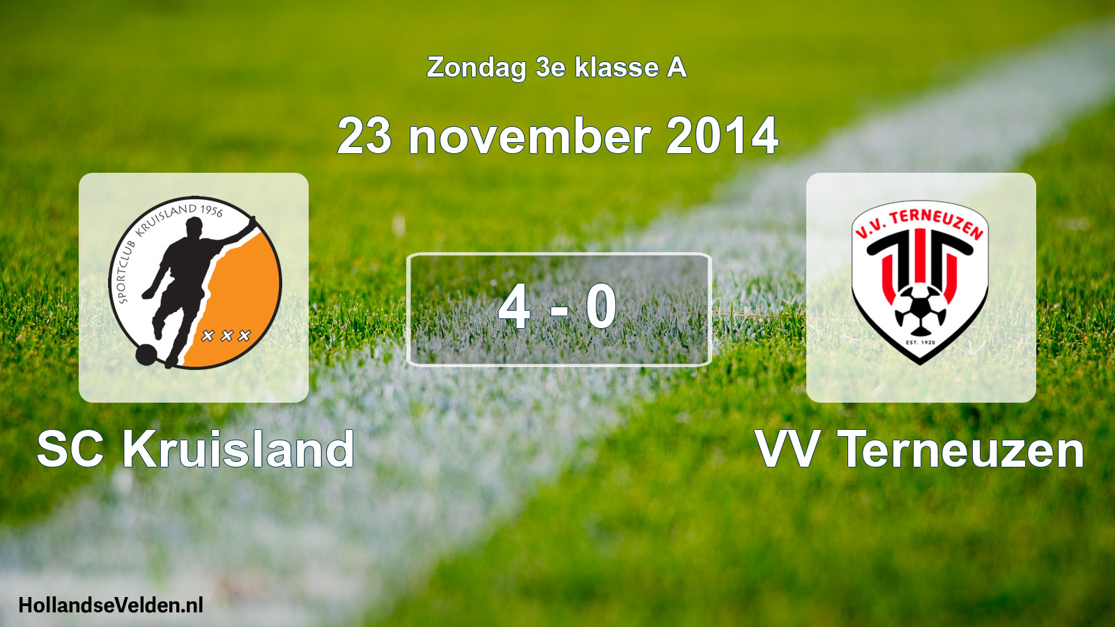 Total number of matches played: SC Kruisland - VV Terneuzen 4 - 0 (23 November 2014)