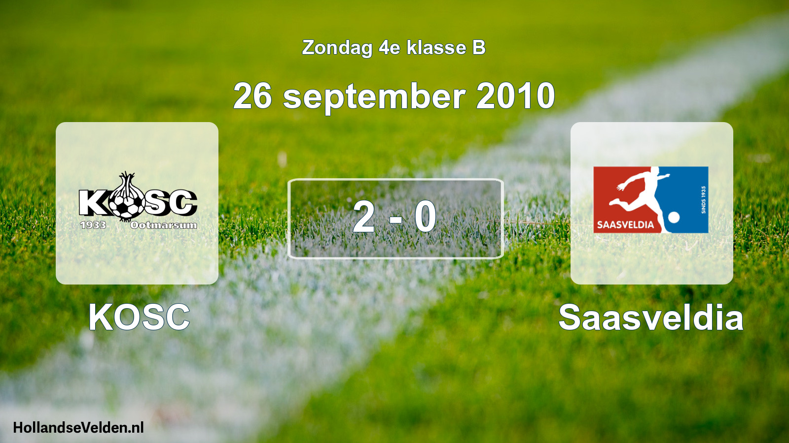 Total number of matches played: KOSC - Saasveldia 2 - 0 (26 September 2010)