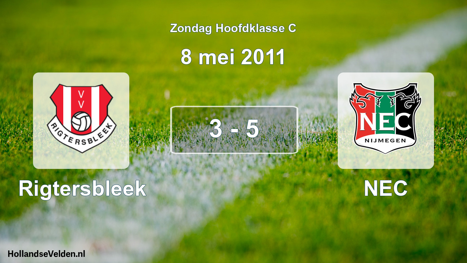 Total number of matches played: Rigtersbleek - NEC 3 - 5 (8 May 2011)