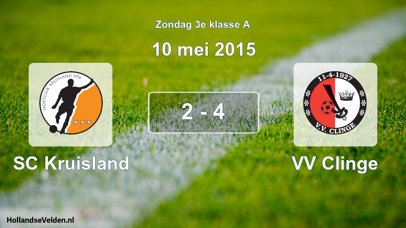 Total number of matches played: SC Kruisland - VV Clinge 2 - 4 (10 May 2015)