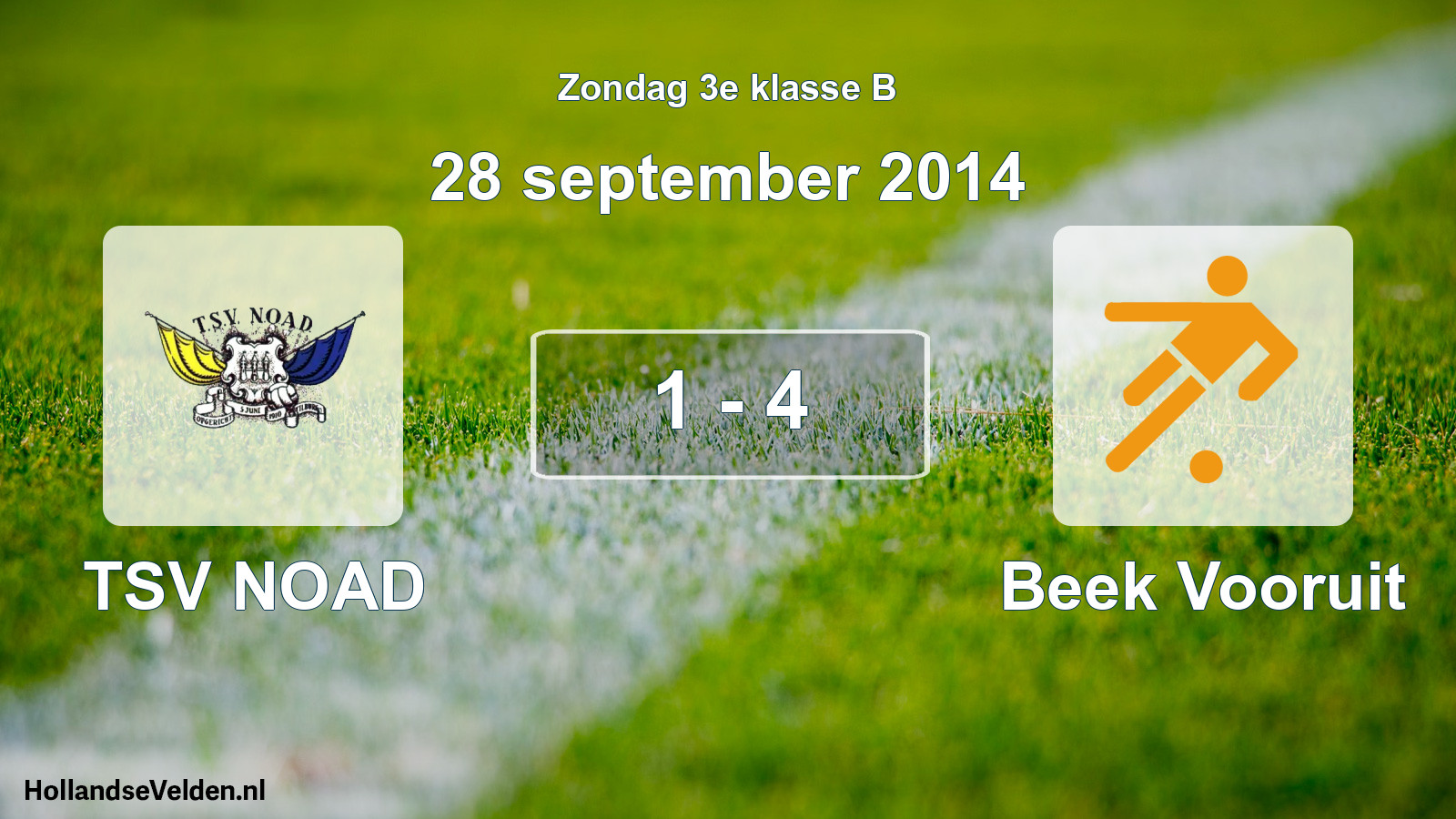 Total number of matches played: TSV NOAD - Beek Vooruit 1 - 4 (28 September 2014)