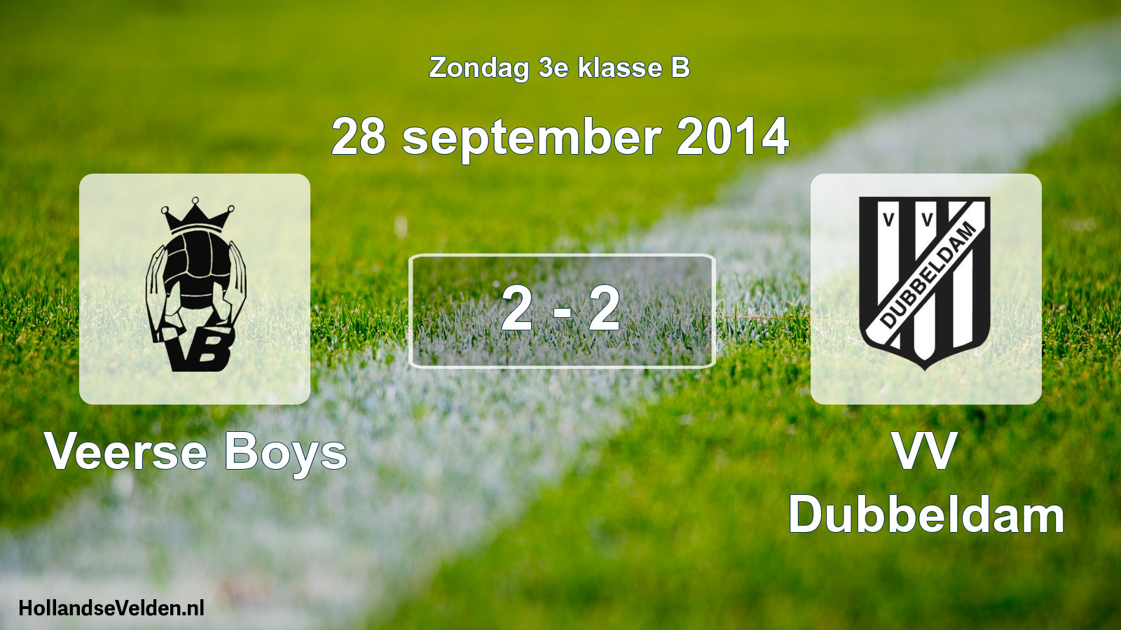 Total number of matches played: Veerse Boys - VV Dubbeldam 2 - 2 (28 September 2014)