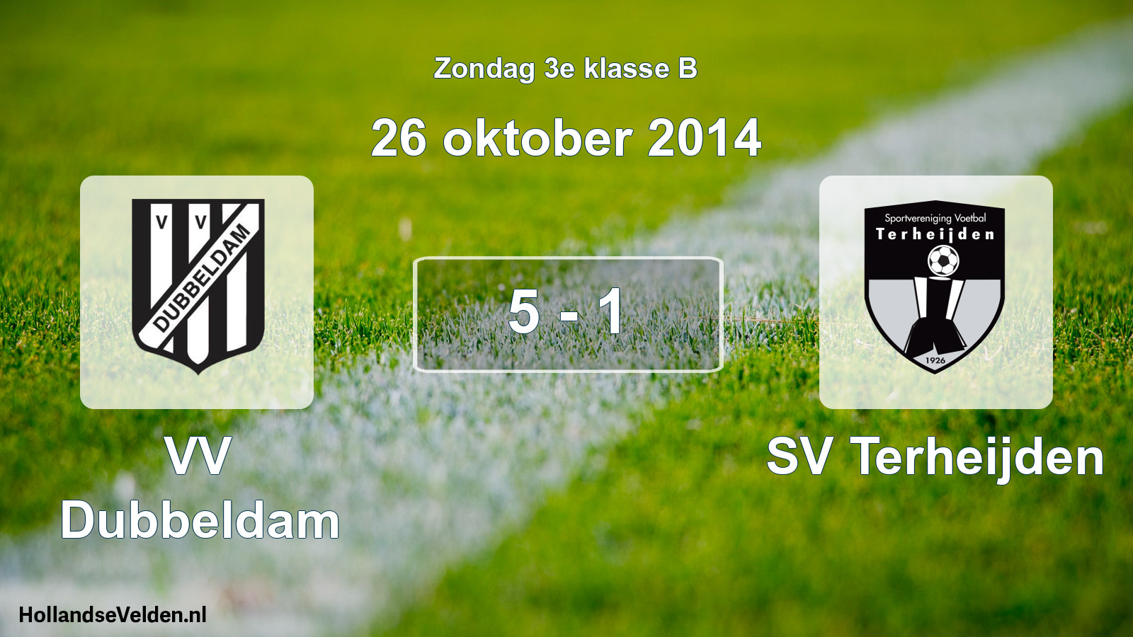 Total number of matches played: VV Dubbeldam - SV Terheijden 5 - 1 (26 October 2014)