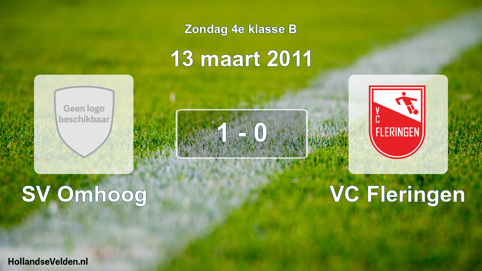 Total number of matches played: SV Omhoog - VC Fleringen 1 - 0 (13 March 2011)