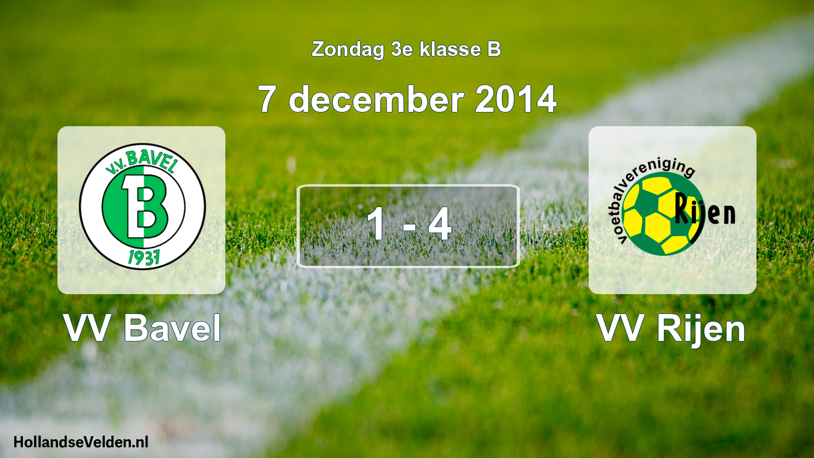 Total number of matches played: VV Bavel - VV Rijen 1 - 4 (7 December 2014)