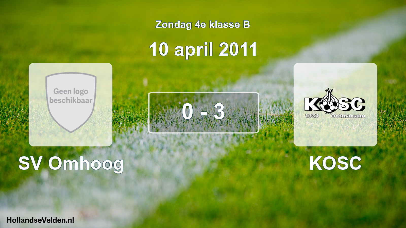 Total number of matches played: SV Omhoog - KOSC 0 - 3 (10 April 2011)