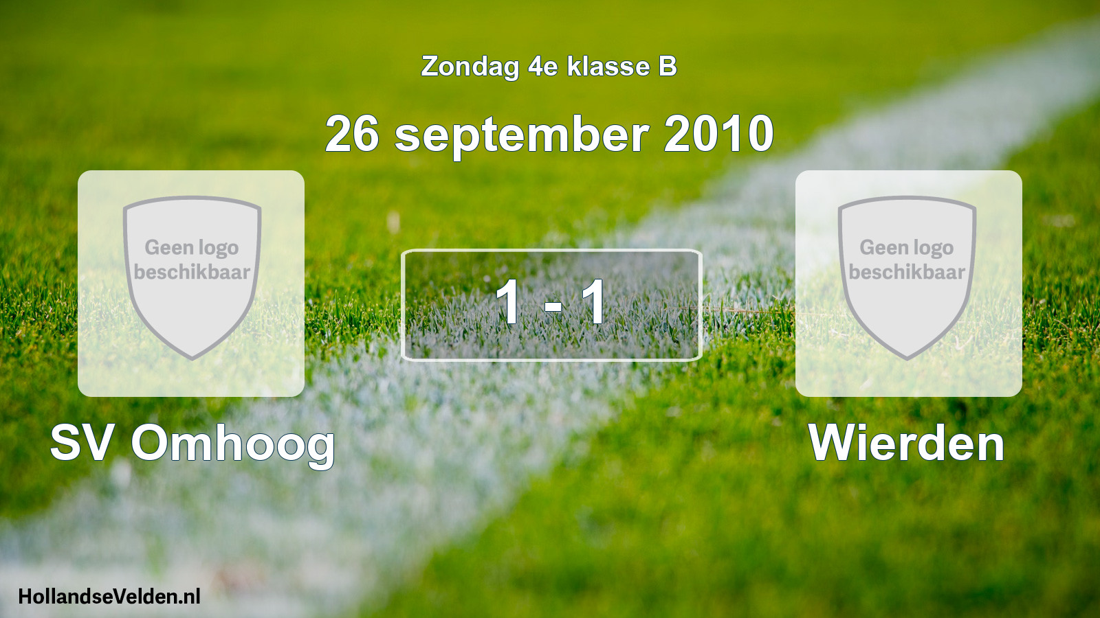 Total number of matches played: SV Omhoog - Wierden 1 - 1 (26 September 2010)
