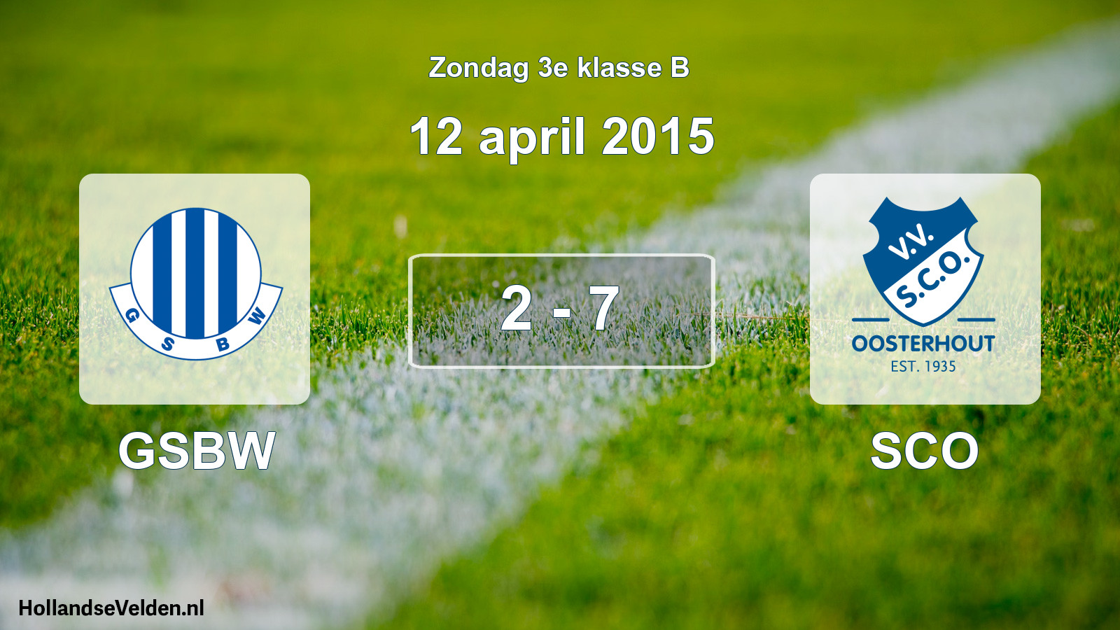 Total number of matches played: GSBW - SCO 2 - 7 (12 April 2015)