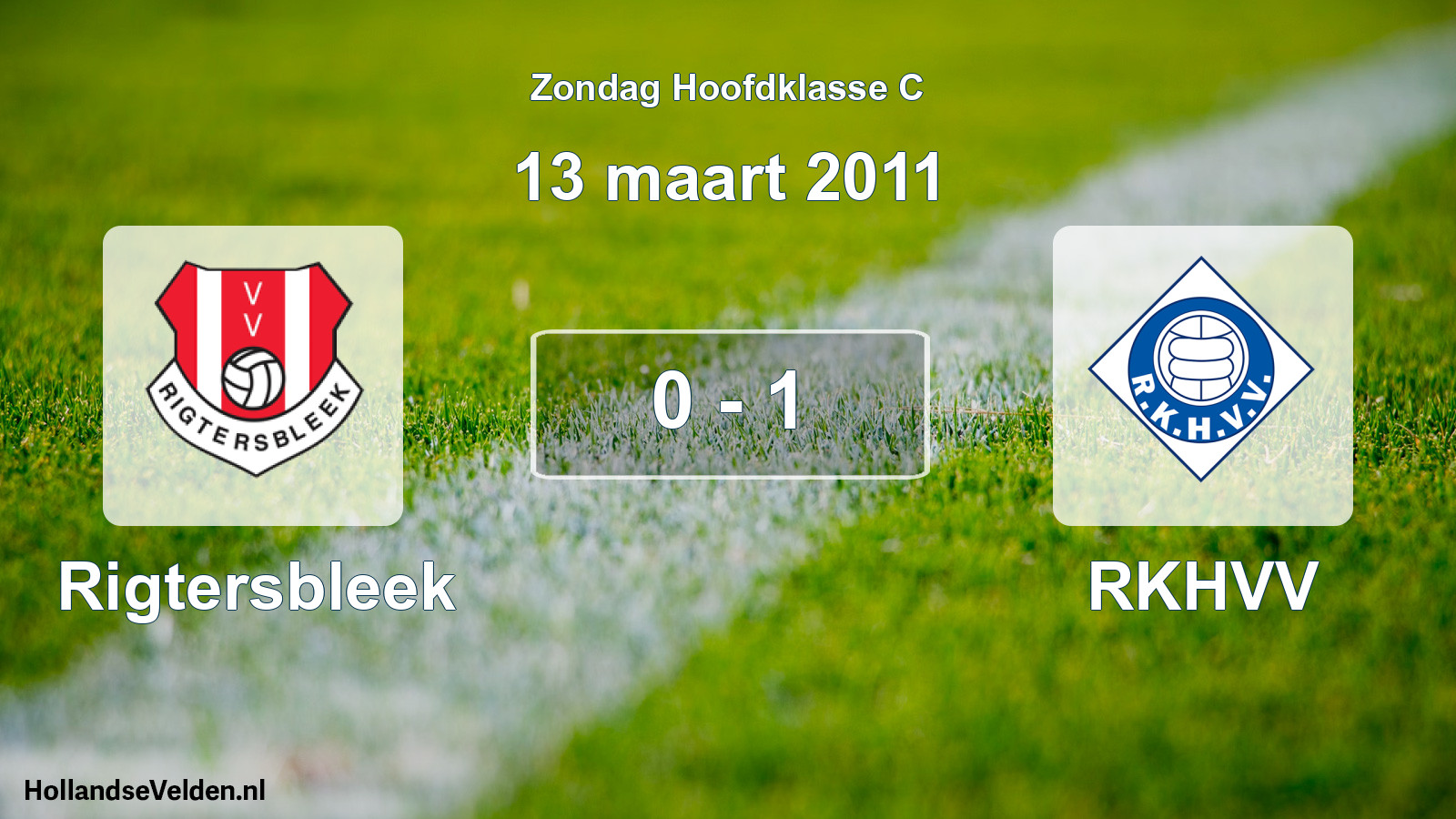 Total number of matches played: Rigtersbleek - RKHVV 0 - 1 (13 March 2011)