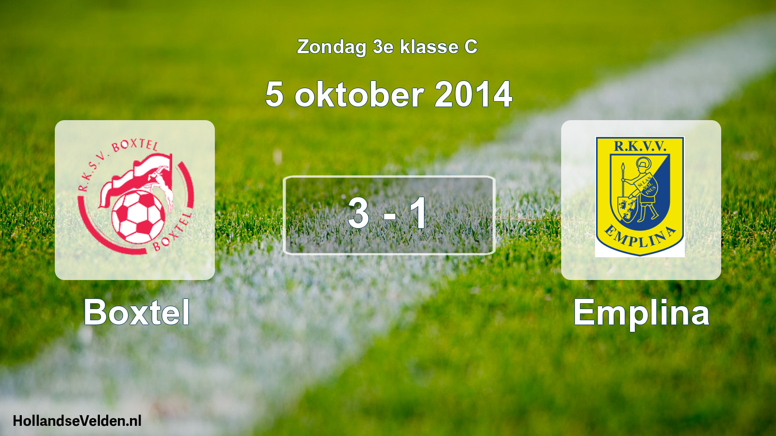 Total number of matches played: Boxtel - Emplina 3 - 1 (5 October 2014)