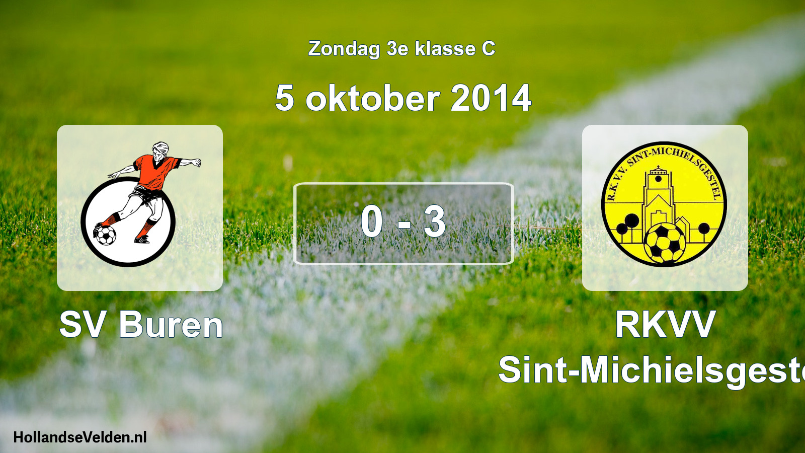 Total number of matches played: SV Buren - RKVV Sint-Michielsgestel 0 - 3 (5 October 2014)
