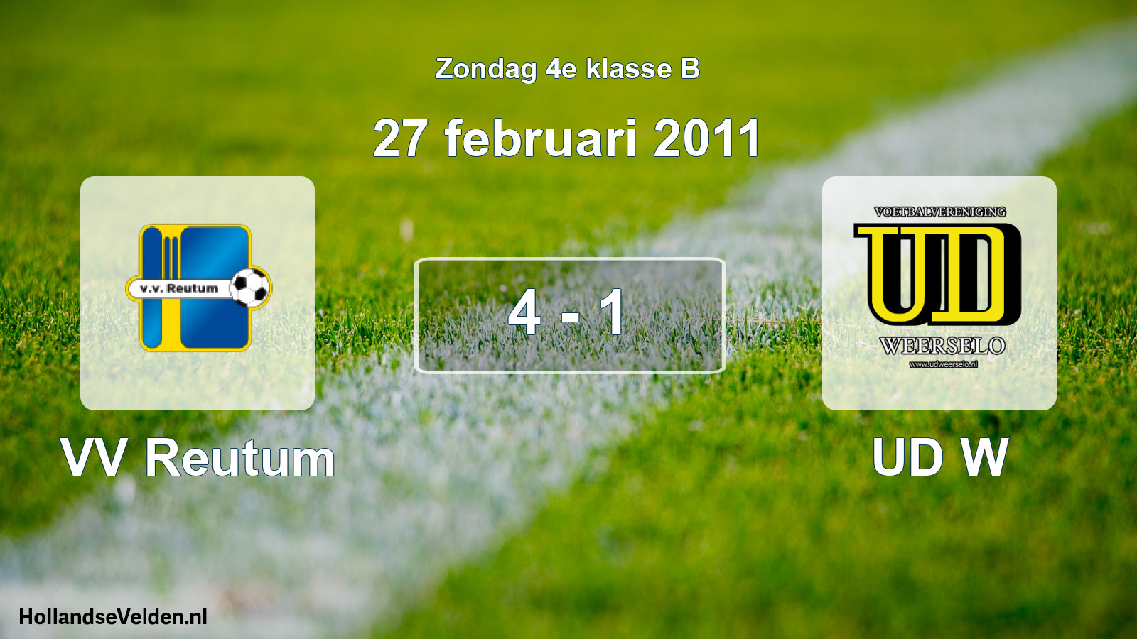 Total number of matches played: VV Reutum - UD W 4 - 1 (27 February 2011)