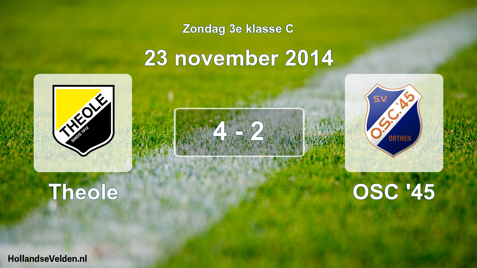 Total number of matches played: Theole - OSC '45 4 - 2 (23 November 2014)
