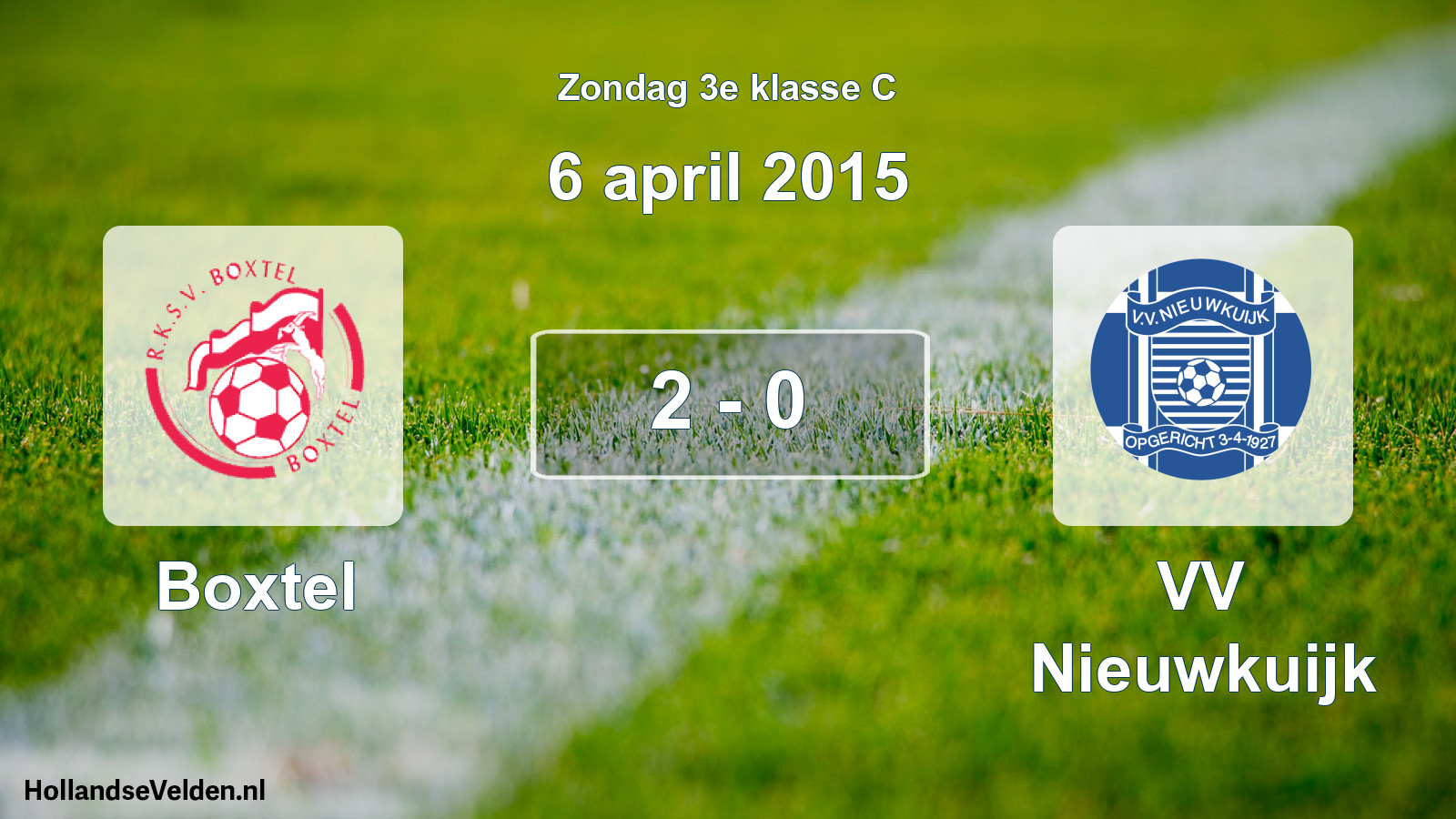 Total number of matches played: Boxtel - VV Nieuwkuijk 2 - 0 (6 April 2015)