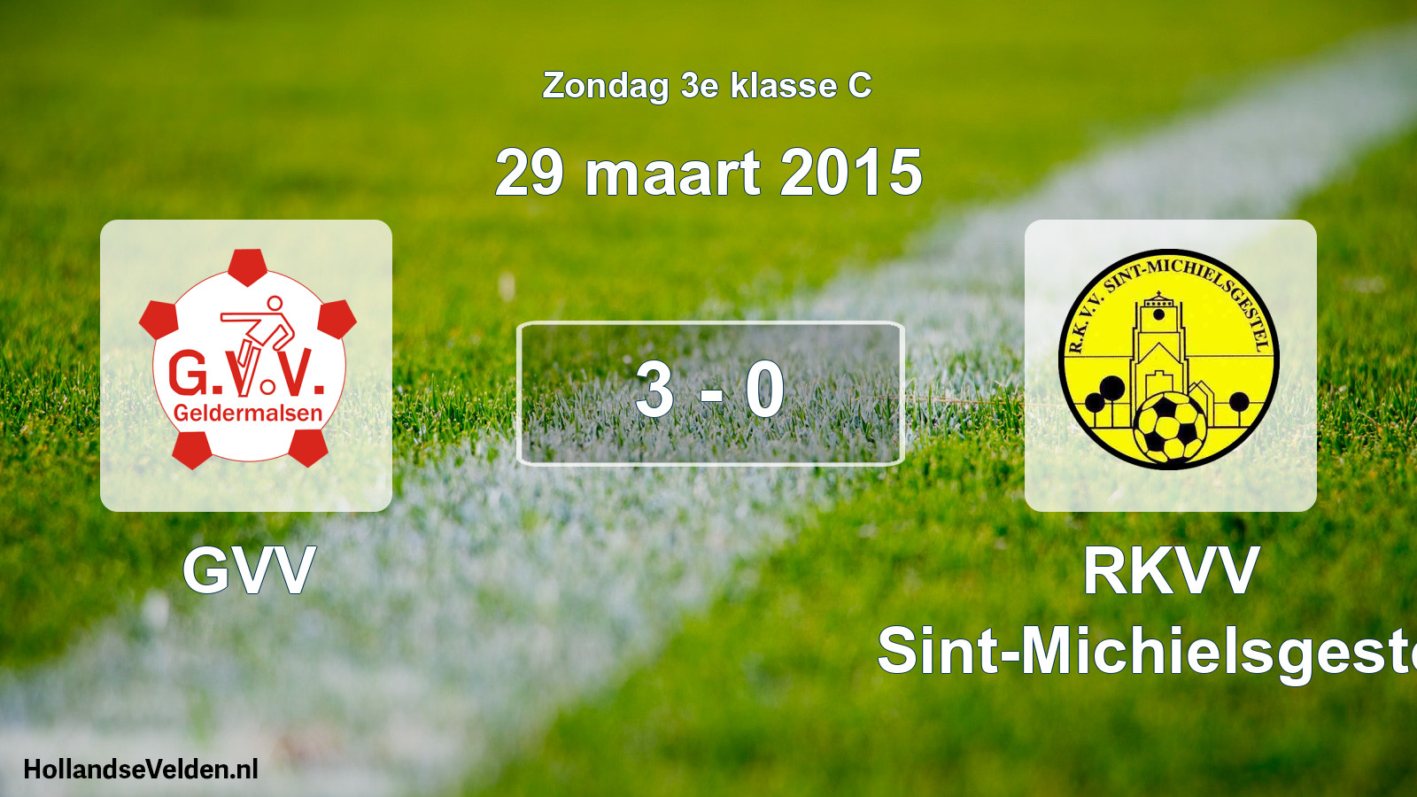 Total number of matches played: GVV - RKVV Sint-Michielsgestel 3 - 0 (29 March 2015)