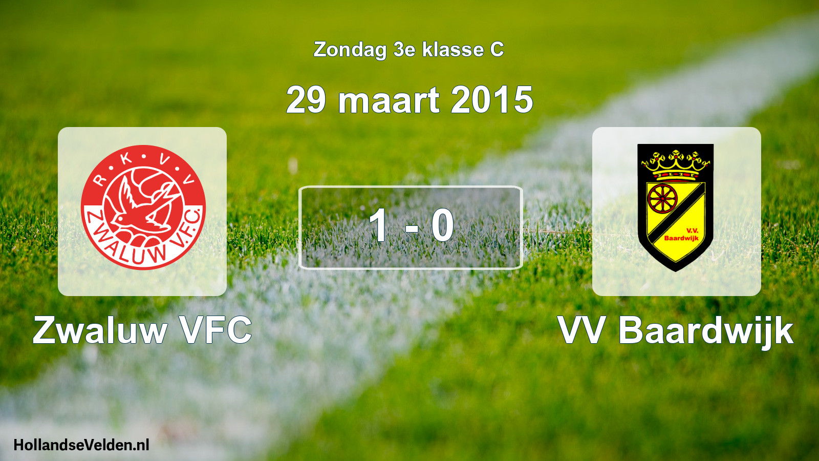 Total number of matches played: Zwaluw VFC - VV Baardwijk 1 - 0 (29 March 2015)