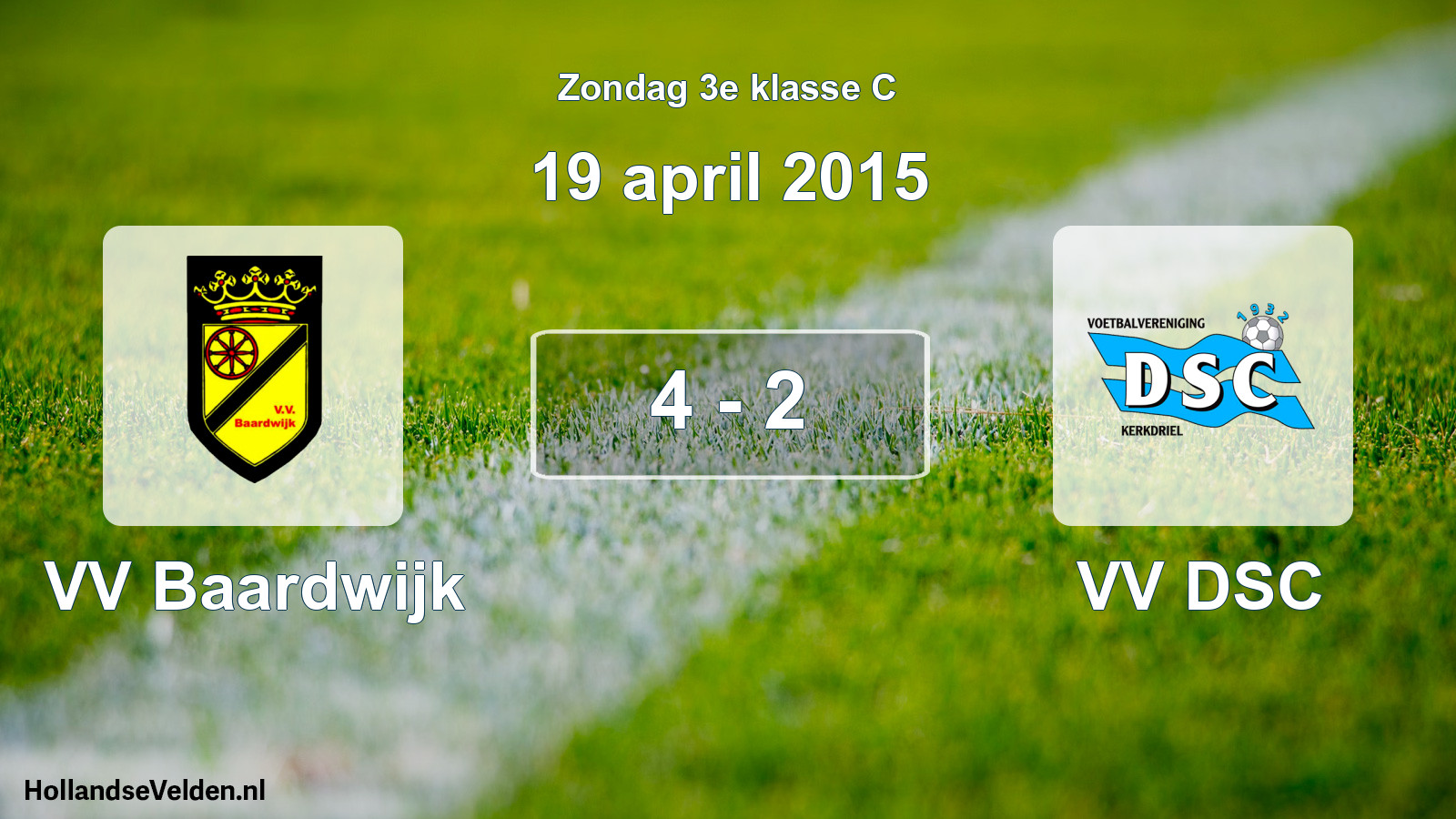 Total number of matches played: VV Baardwijk - VV DSC 4 - 2 (19 April 2015)