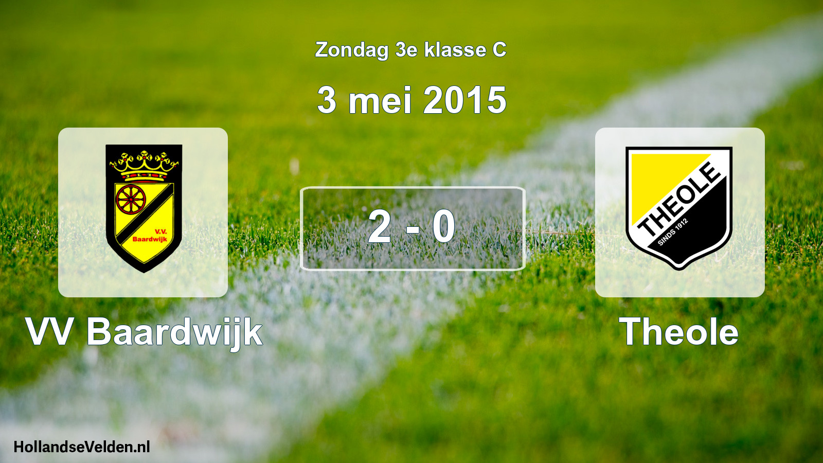 Total number of matches played: VV Baardwijk - Theole 2 - 0 (3 May 2015)