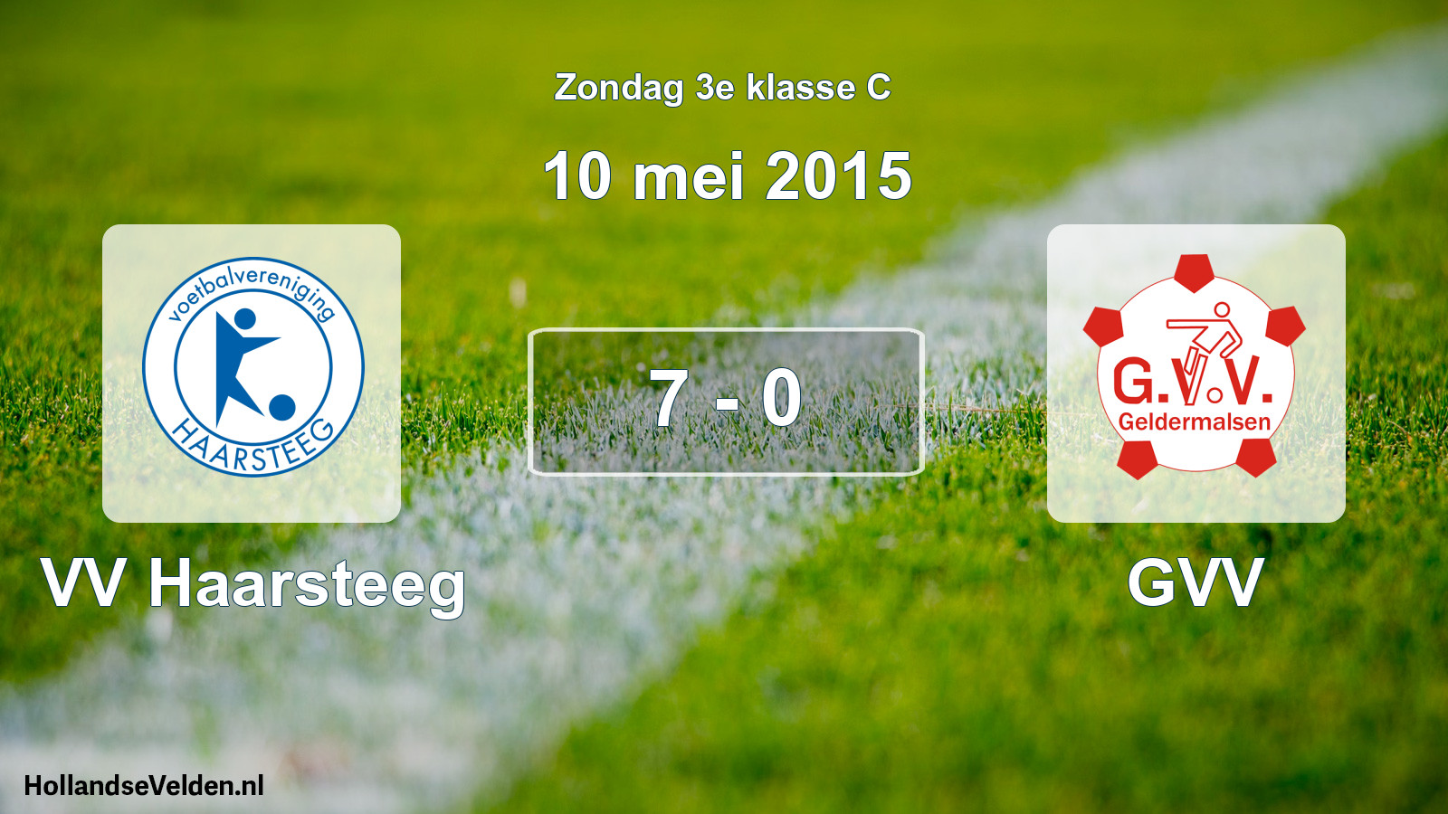 Total number of matches played: VV Haarsteeg - GVV 7 - 0 (10 May 2015)