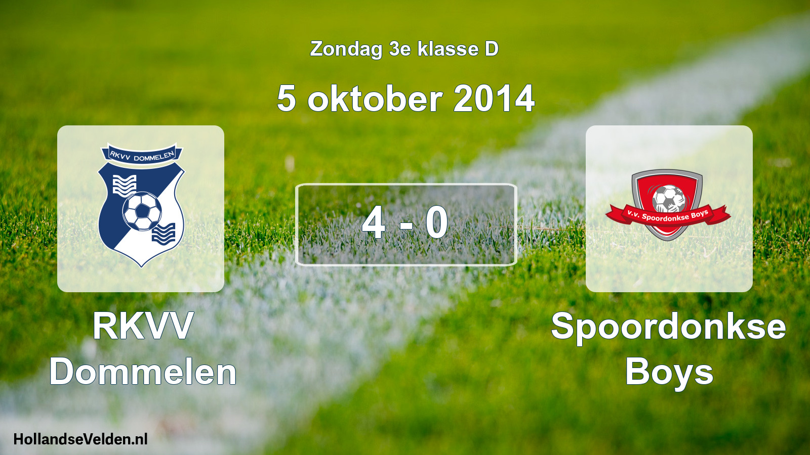 Total number of matches played: RKVV Dommelen - Spoordonkse Boys 4 - 0 (5 October 2014)