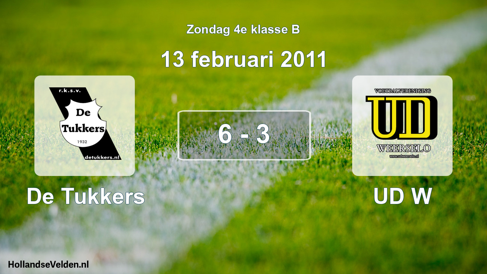 Total number of matches played: De Tukkers - UD W 6 - 3 (13 February 2011)