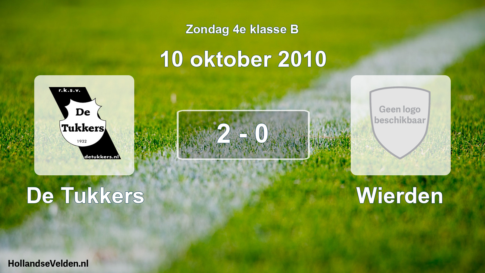 Total number of matches played: De Tukkers - Wierden 2 - 0 (10 October 2010)