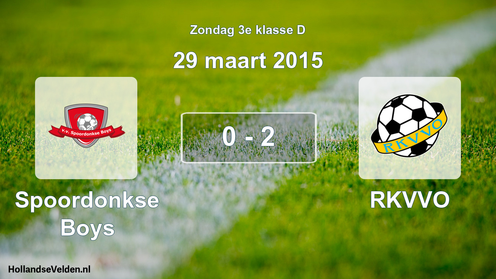 Total number of matches played: Spoordonkse Boys - RKVVO 0 - 2 (29 March 2015)