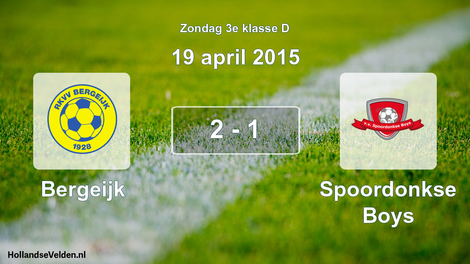 Total number of matches played: Bergeijk - Spoordonkse Boys 2 - 1 (19 April 2015)
