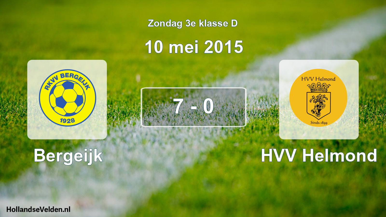 Total number of matches played: Bergeijk - HVV Helmond 7 - 0 (10 May 2015)