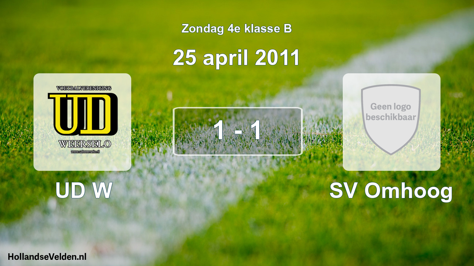 Total number of matches played: UD W - SV Omhoog 1 - 1 (25 April 2011)
