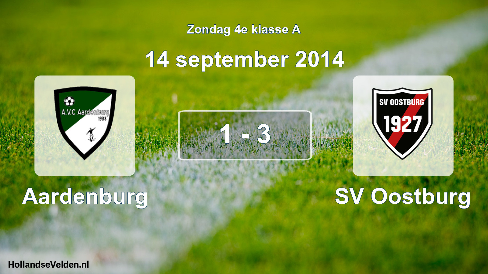 Total number of matches played: Aardenburg - SV Oostburg 1 - 3 (14 September 2014)