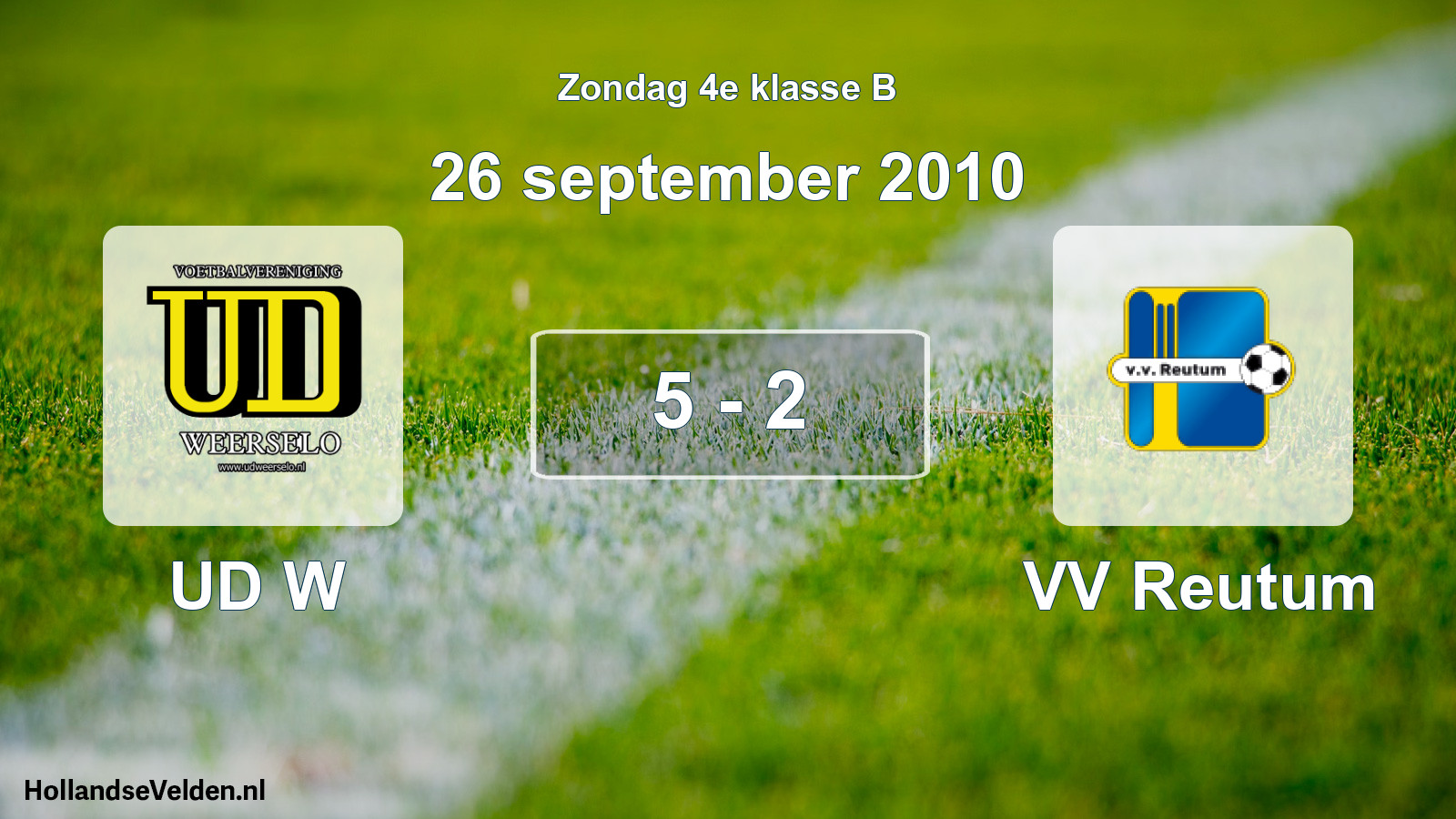 Total number of matches played: UD W - VV Reutum 5 - 2 (26 September 2010)