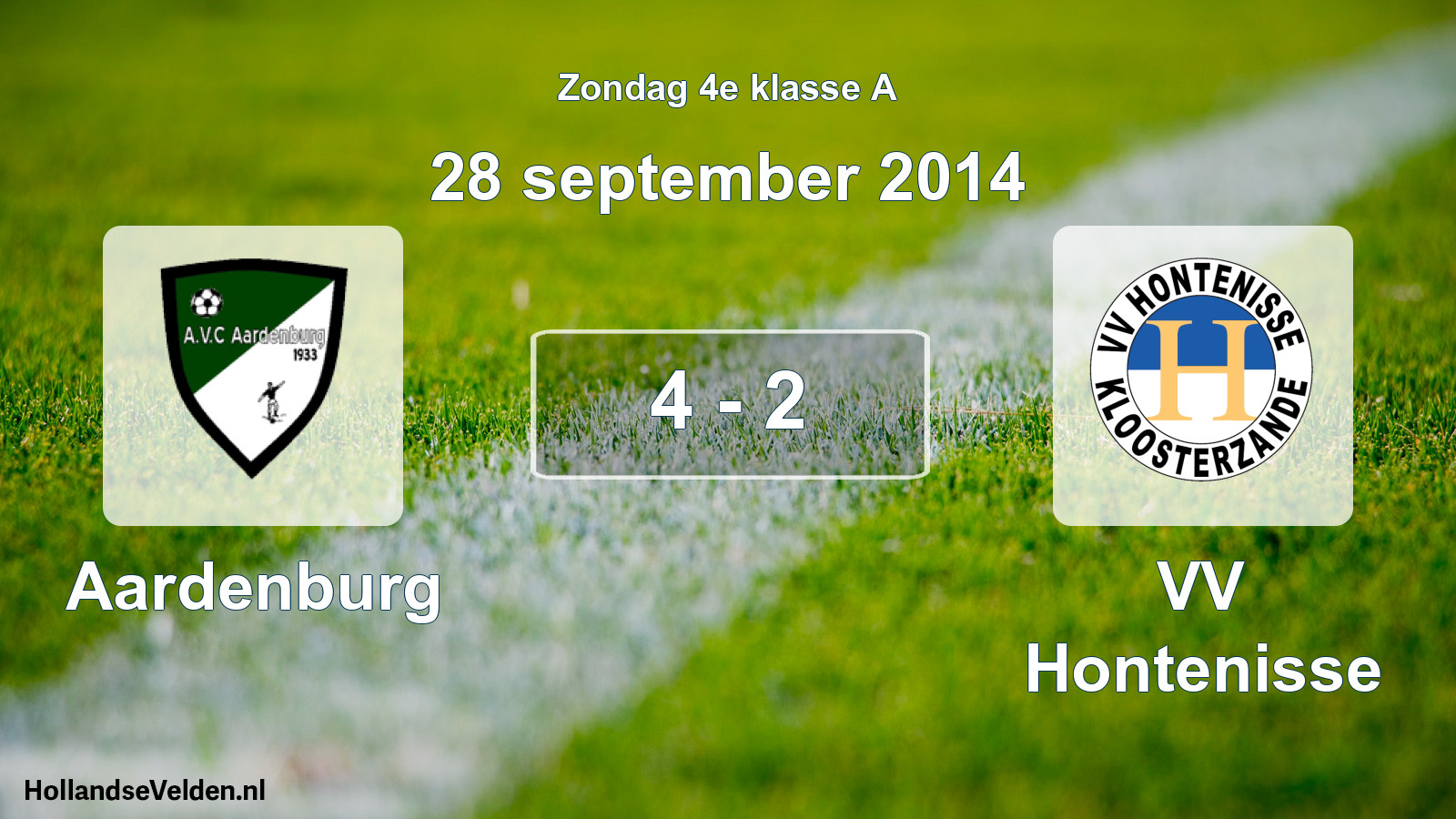 Total number of matches played: Aardenburg - VV Hontenisse 4 - 2 (28 September 2014)