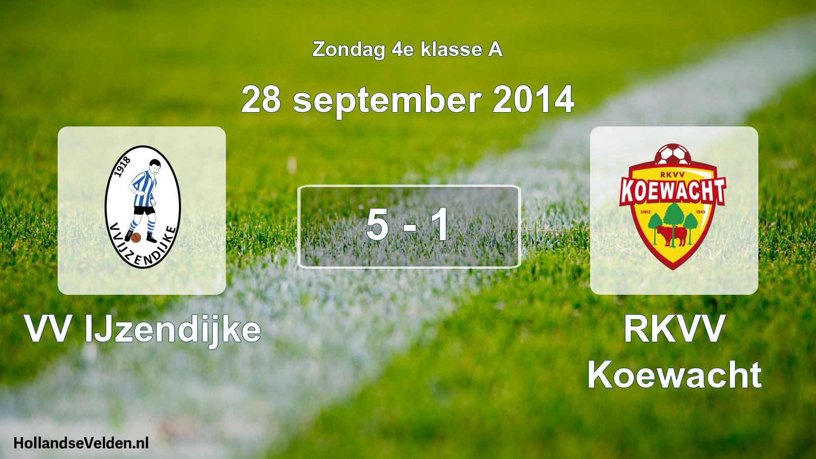 Total number of matches played: VV IJzendijke - RKVV Koewacht 5 - 1 (28 September 2014)