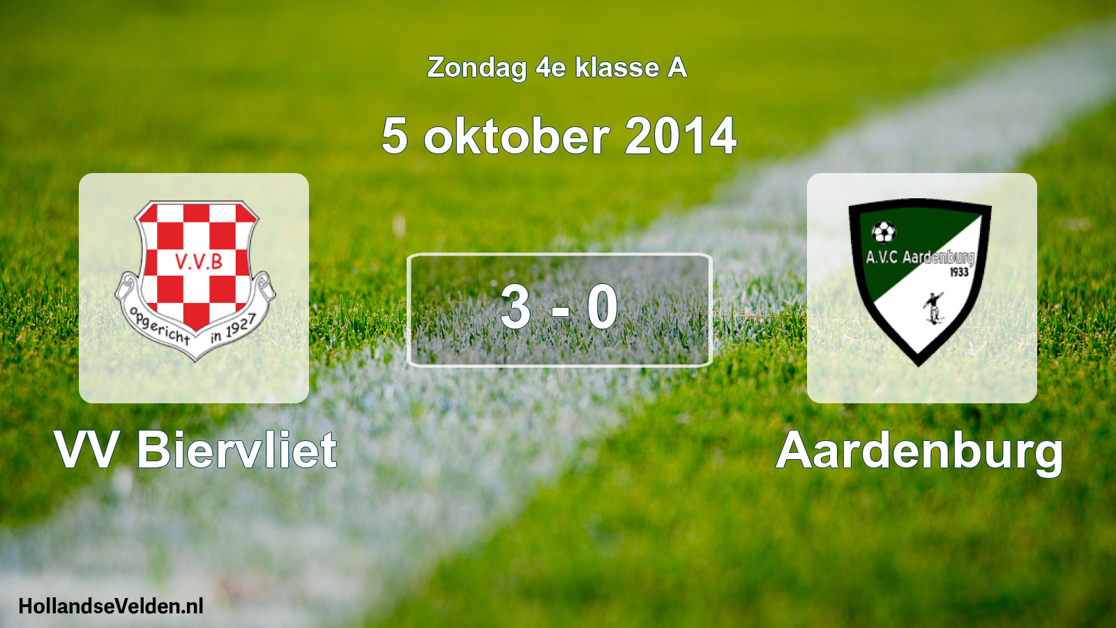 Total number of matches played: VV Biervliet - Aardenburg 3 - 0 (5 October 2014)