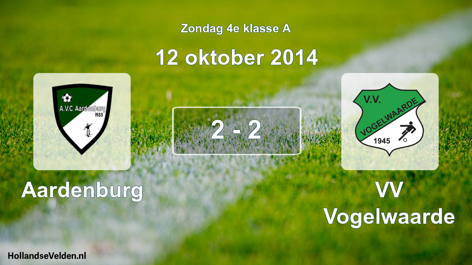 Total number of matches played: Aardenburg - VV Vogelwaarde 2 - 2 (12 October 2014)