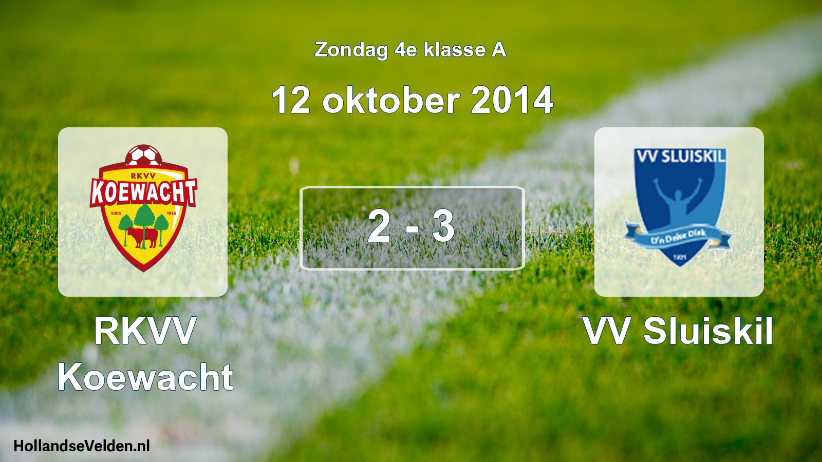 Total number of matches played: RKVV Koewacht - VV Sluiskil 2 - 3 (12 October 2014)