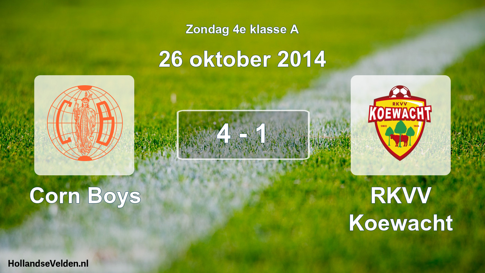 Total number of matches played: Corn Boys - RKVV Koewacht 4 - 1 (26 October 2014)